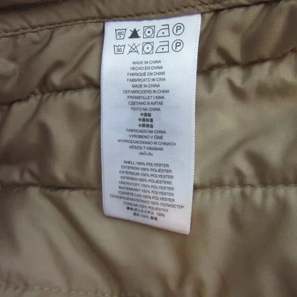 Michael Kors Tan Removable Vest Mock Neck Pockets Zip Long Sleeve Large Jacket - Picture 10 of 10